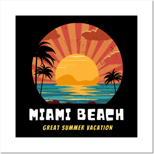 Miami Beach l Palm trees l Sunset l Summer vibes Posters and Art